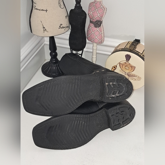 Black Leather Men's Moto Boots Size 10 Pre-owned - Picture 4 of 9